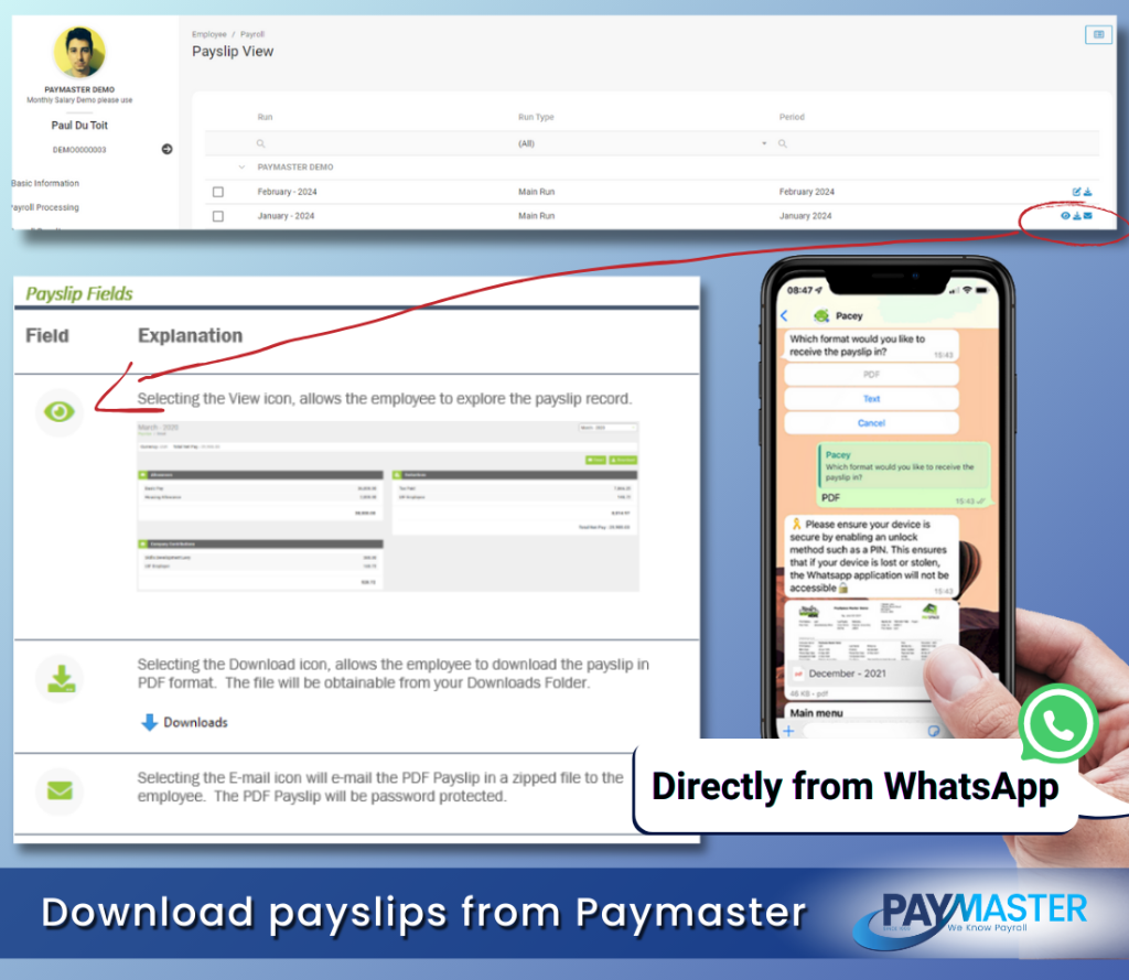 Download payslip from Paymaster